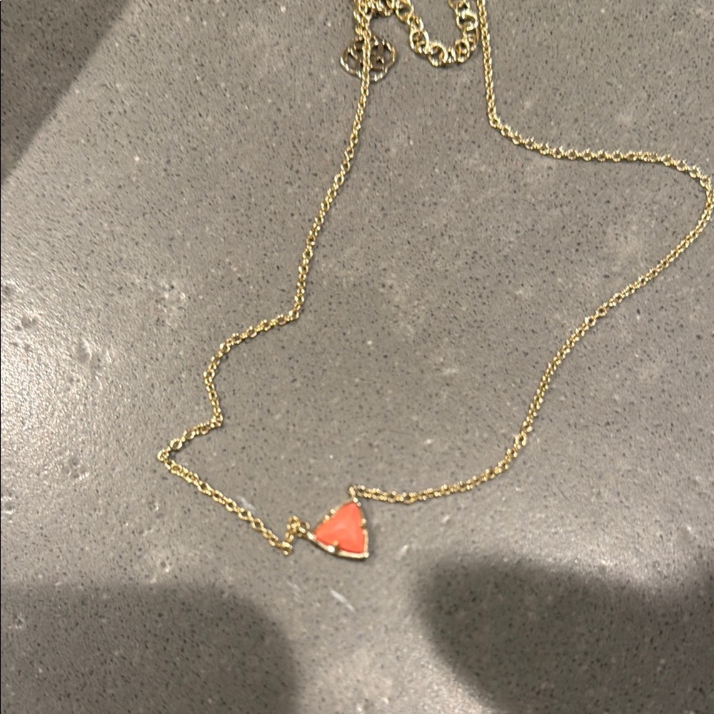 Kendra Scott Coral Triangle Pendant Necklace